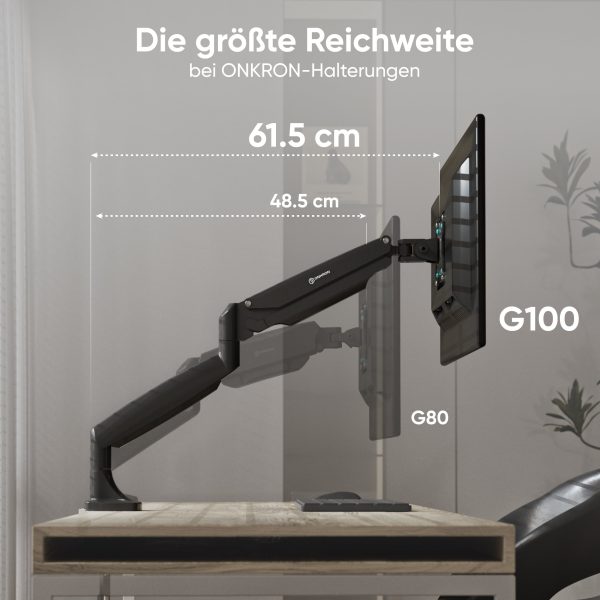 Tischhalterung für Monitor 13 -32  max 9 kg, Neigbar-schwenkbar, mit Drehfunktion, schwarz G100 Jetzt online – Bild 3