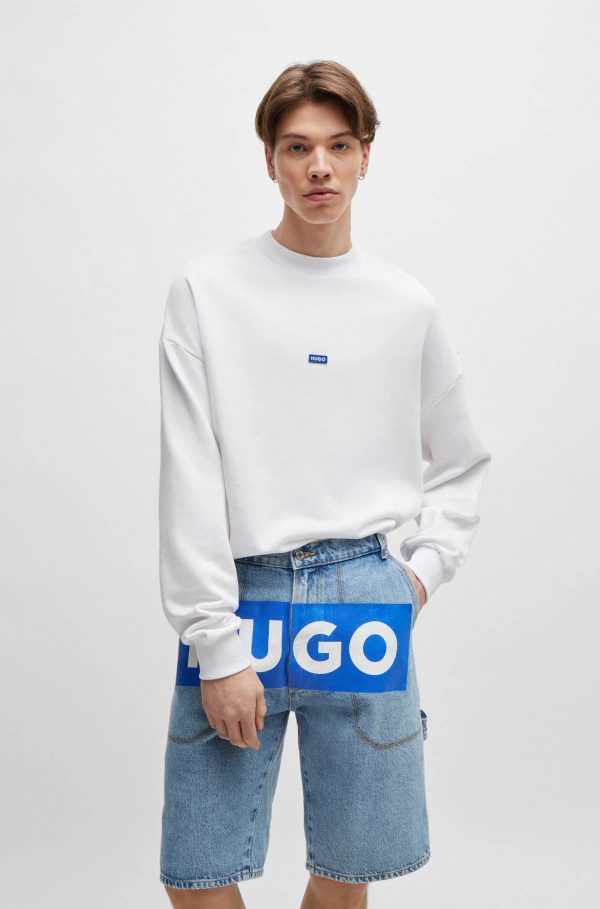 Hugo Blue | Sweatshirt Rundhals Nedro | 100 White Verkauf