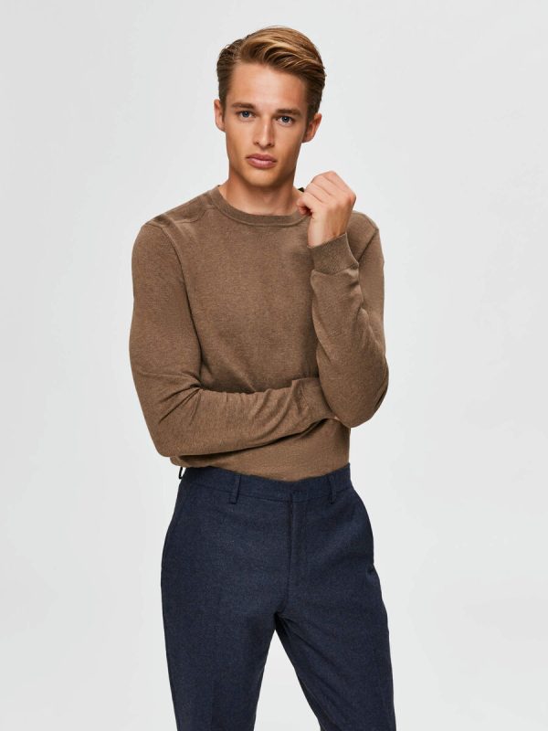 SELECTED | LANGARM STRICKPULLOVER BERG | Teak Verkauf