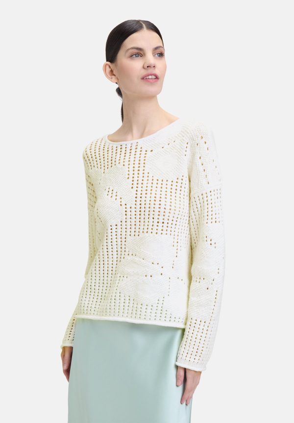 Cartoon | Strickpullover mit Rundhalsausschnitt | 1014 Offwhite Verkauf