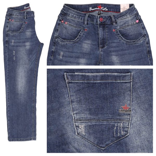 Buena Vista | Anna C 7 8 Straight Stretch Denim Jeans | 6344 roughblue Mode