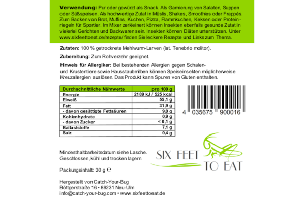 Mehlwürmer (geröstet), 30 g Rabatt – Bild 2