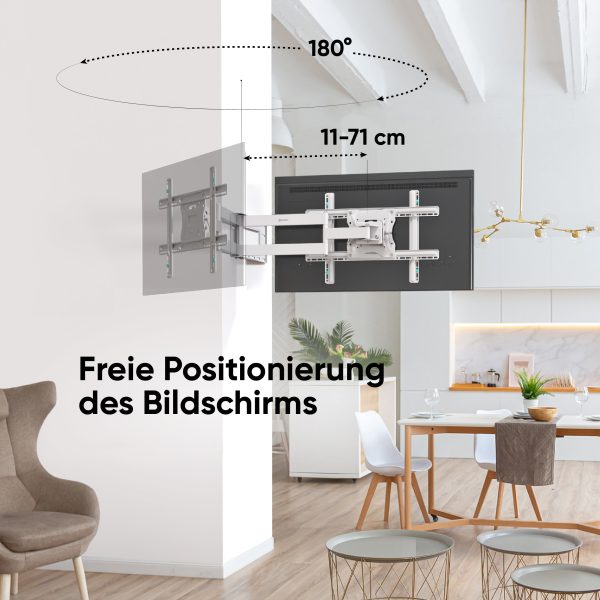 Neig- und schwenkbare TV-Halterung für 40 -75  max 68 kg, weiß M7L Angebot – Bild 2