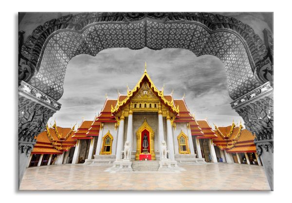 Marmortempel von Bangkok, Glasbild Mode